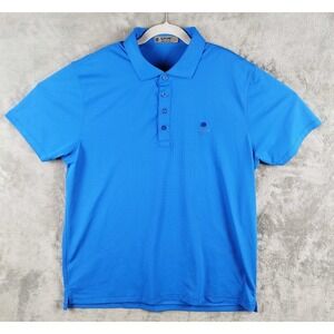 G/FORE Golf Performance Polo Shirt Blue Skull Cross Mens Large Casual Athletic